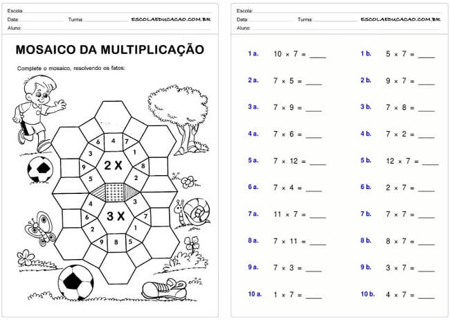 Contas de Multiplicação para o 2º Ano do Ensino Fundamental