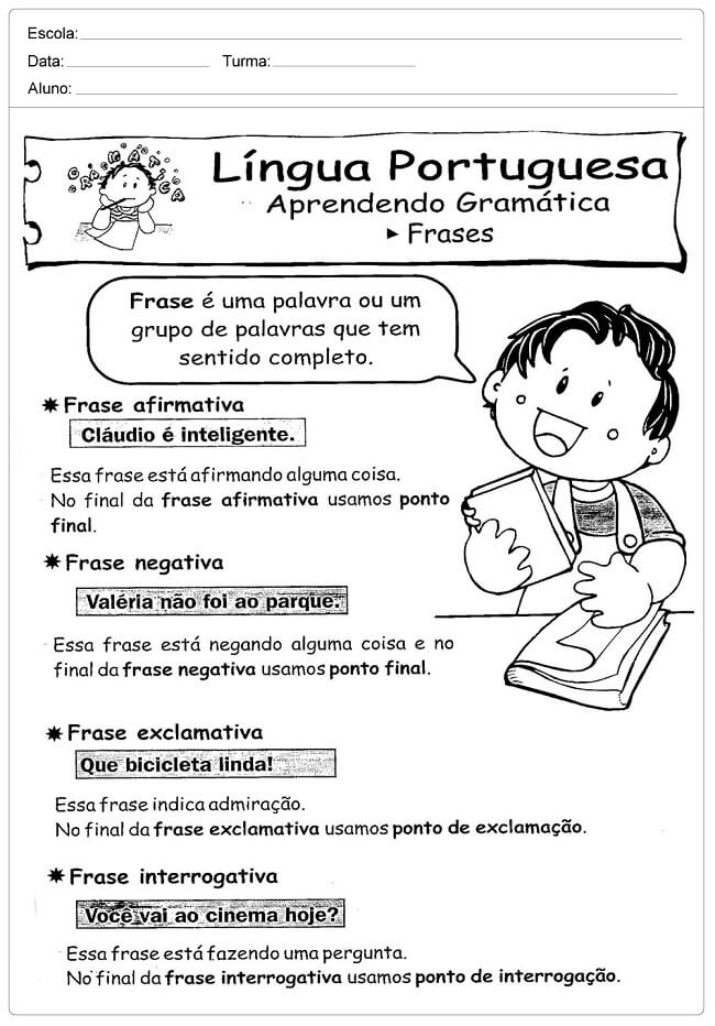 Atividades de Português para 3º Ano → Ortografia, Para Imprimir