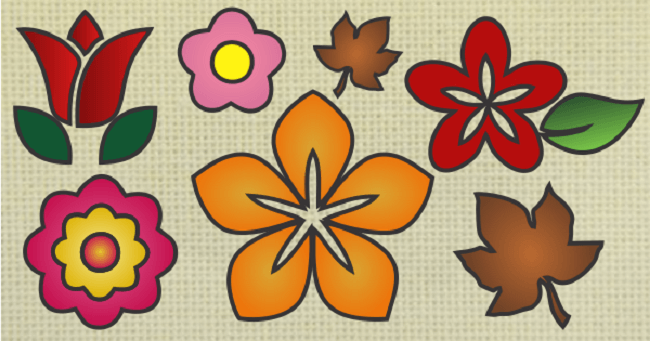 Moldes de Flores para Imprimir → Pequenas, de EVA, Feltro
