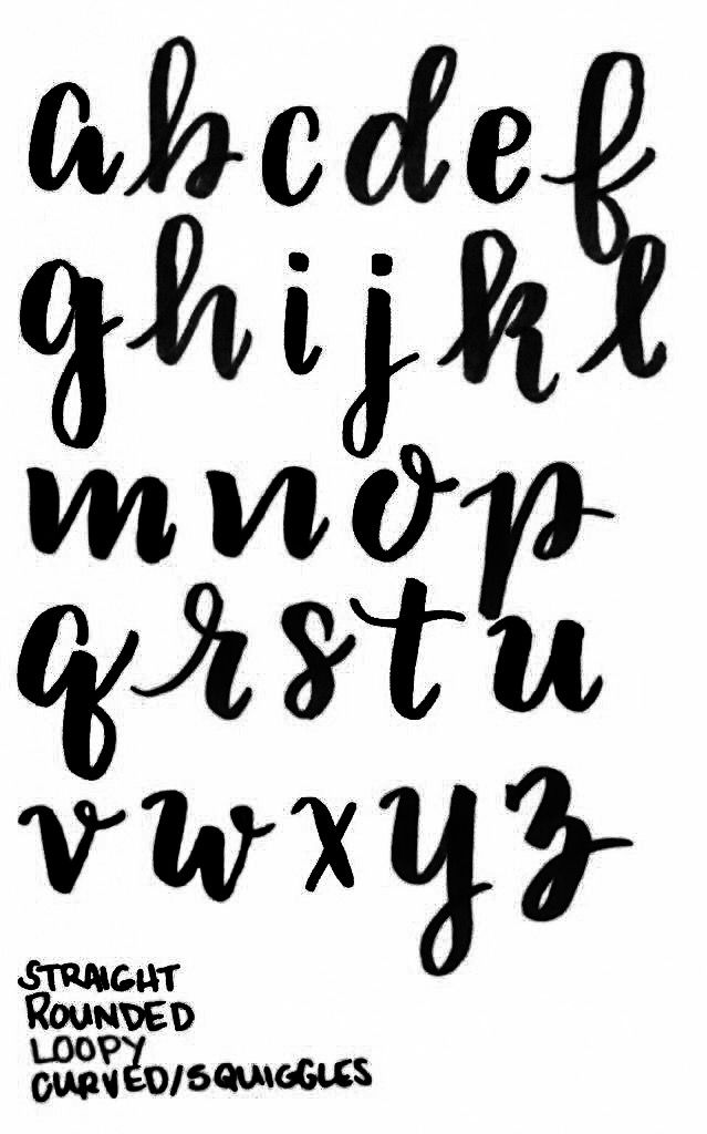 Alfabeto Em Lettering : Letras Do Alfabeto Escritas Com Uma Escova ...