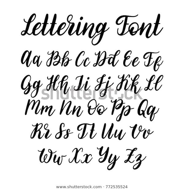 ALFABETO LETTERING → Para Imprimir, Lettering Cursivo, em PDF