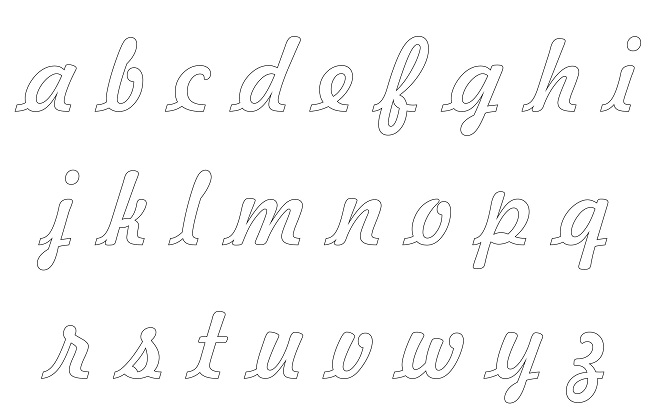 Letra cursiva para imprimir