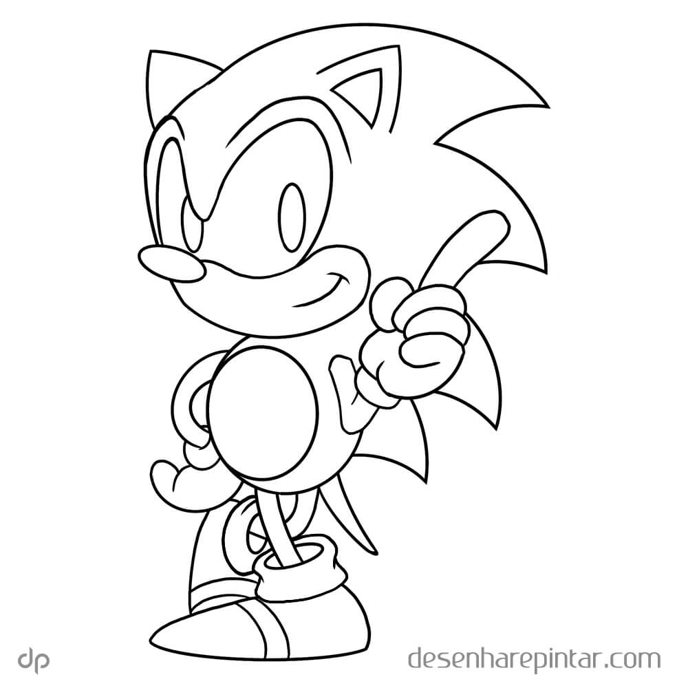 Sonic para colorir - Desenhos Imprimir