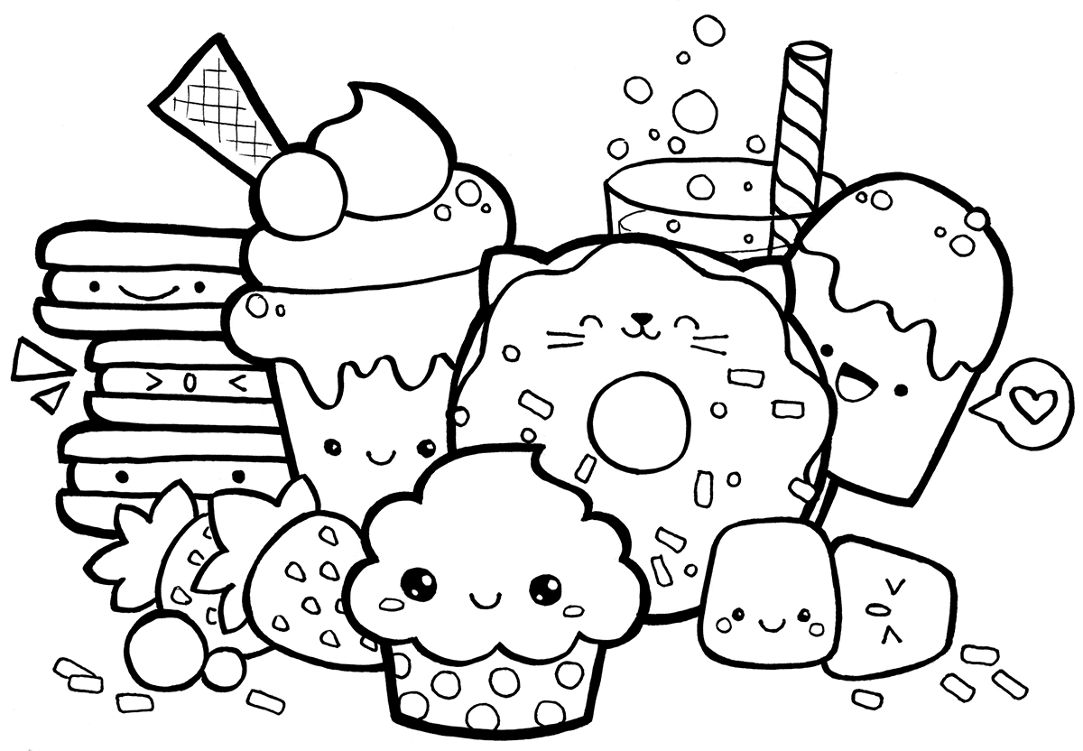 Desenho De Página Para Colorir Com Esboço Impressão Comida Kawaii Fofa  Vetor PNG , Desenho Kawaii, Desenho De Asa, Desenho De Comida Imagem PNG e  Vetor Para Download Gratuito