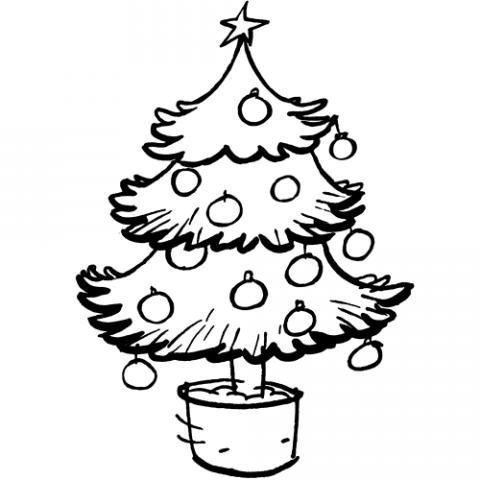 Árvore de Natal para Colorir → Desenhos para Pintar e Imprimir