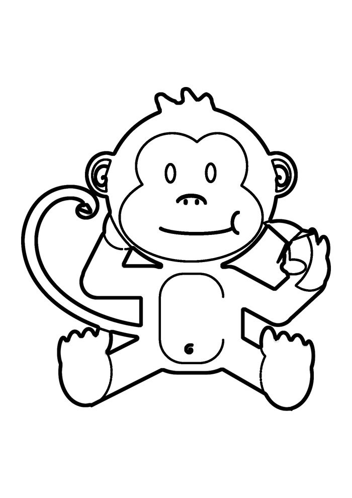 macaco para colorir isolado para crianças 5162658 Vetor no Vecteezy