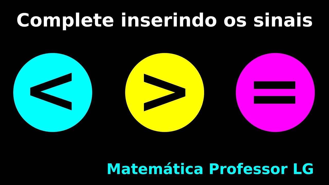 Matemática símbolos maior, menor e igual para crianças, kids inglês e  português 